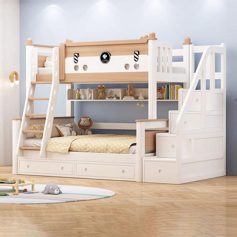 百冠环球 白蜡木高低床儿童北欧上下铺床双人实木双层分体子母床