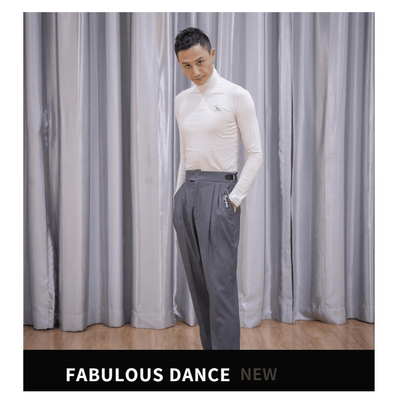 FDANCE Fabulous拉丁舞服装男女同款成人舒适收脚松紧带褶练习裤