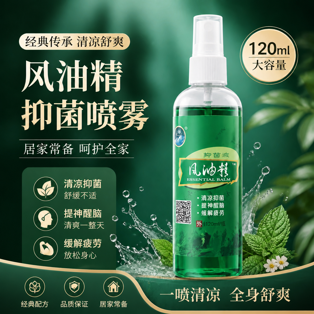 大瓶风油精老牌子正品官方旗舰店120ml喷雾式防蚊虫叮咬药房直发