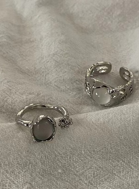 S925ins风白月光宝石戒指