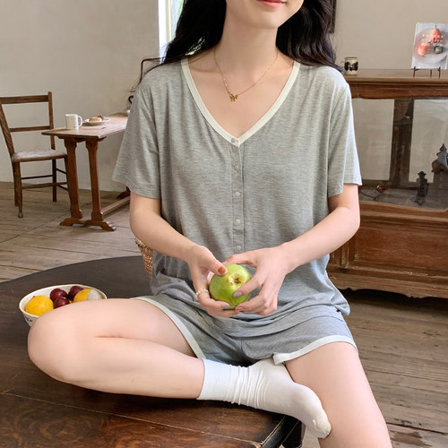 谷奈妈妈莫代尔月子服带胸垫