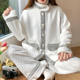 秋冬加厚产后纯棉产妇孕妇睡衣冬季家居服冬天空气棉月子服女哺乳