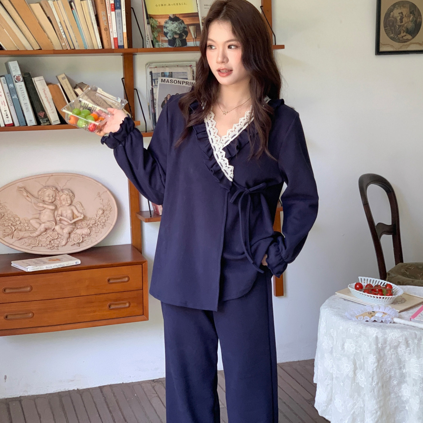 谷奈妈妈德绒孕妇月子服套装加厚