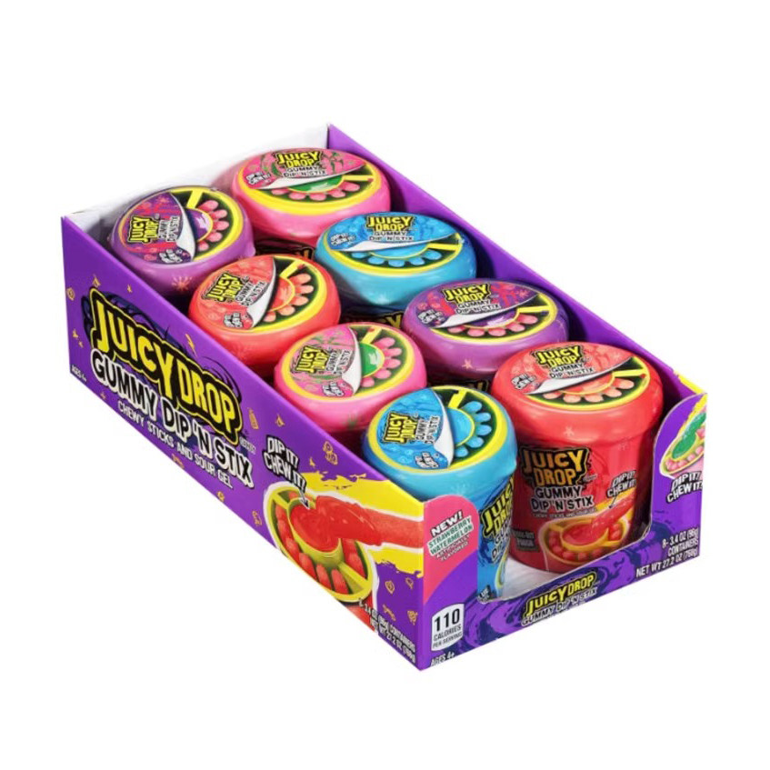 美国Juicy drop果汁蘸酱酸酸酱棒糖网红手指糖果超级酸糖解压