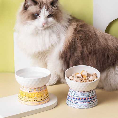 陶瓷高脚猫碗护颈食盆