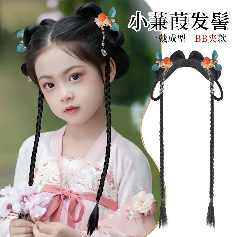 儿童汉服古风发饰懒人垫发包