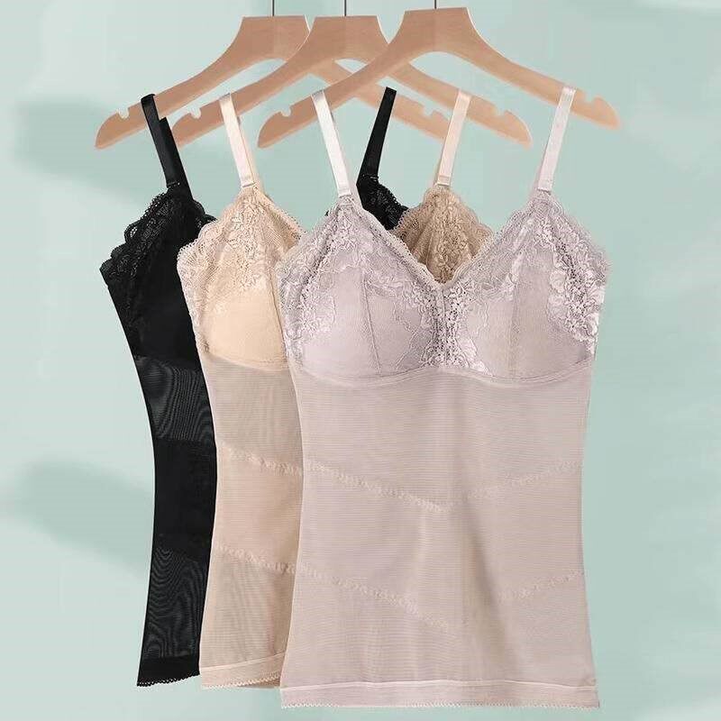 2026新款带胸垫一体式收腹吊带背心女内搭性感美背塑身衣薄款美体