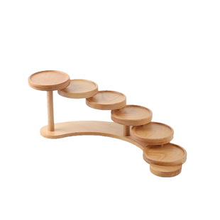 榉木首饰展示架化妆台护肤品多肉桌面置物架纯实木木质收纳陈列架