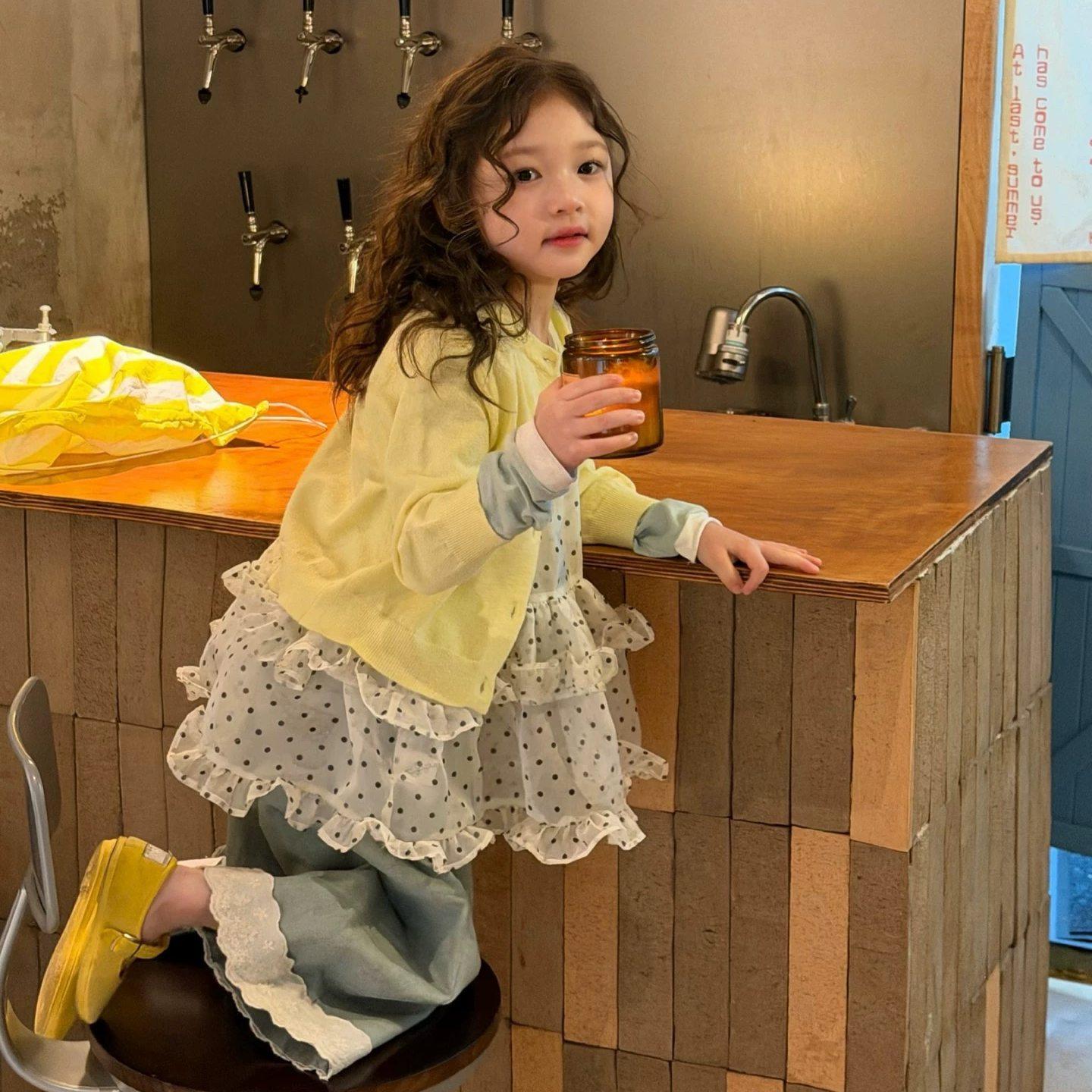 2026女童春款叠穿套装洋气波点吊带+打底衫+花边牛仔裤三件套新春,童装/婴儿装/亲子装,套装,淘宝优惠券,粉丝福利购,淘宝优惠卷