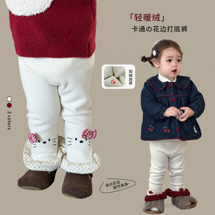 女童裤 上新 子冬装 2025新款 一岁宝宝长裤 加绒打底裤 10.31新款
