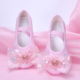 闪亮蝴蝶结配饰舞台演出芭蕾舞鞋 可爱儿童舞蹈鞋 小女孩练功跳舞鞋