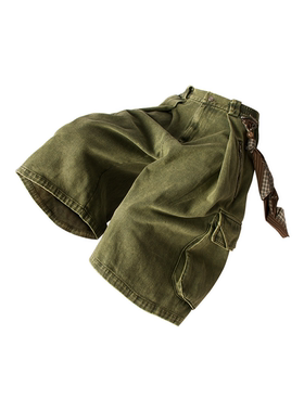 RELABEL 时间元素（续）可拆卸方巾翻褶廓型水洗牛仔工装八分裤