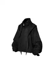Relabel Butterfly Touch Curved Sleeve Hooded Short Suede Jacket