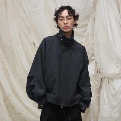 拼接线性解构复古廓型休闲夹克