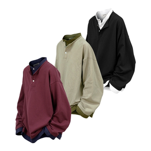 细腻沙感定织拼色视差假两件拼色打底长袖 RELABEL ‘label