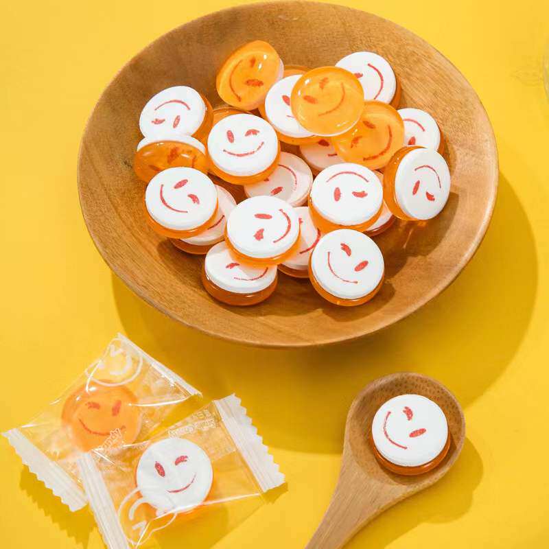 微微一笑微笑糖表情糖果水果味混装水晶压片硬糖网红高颜值小零食