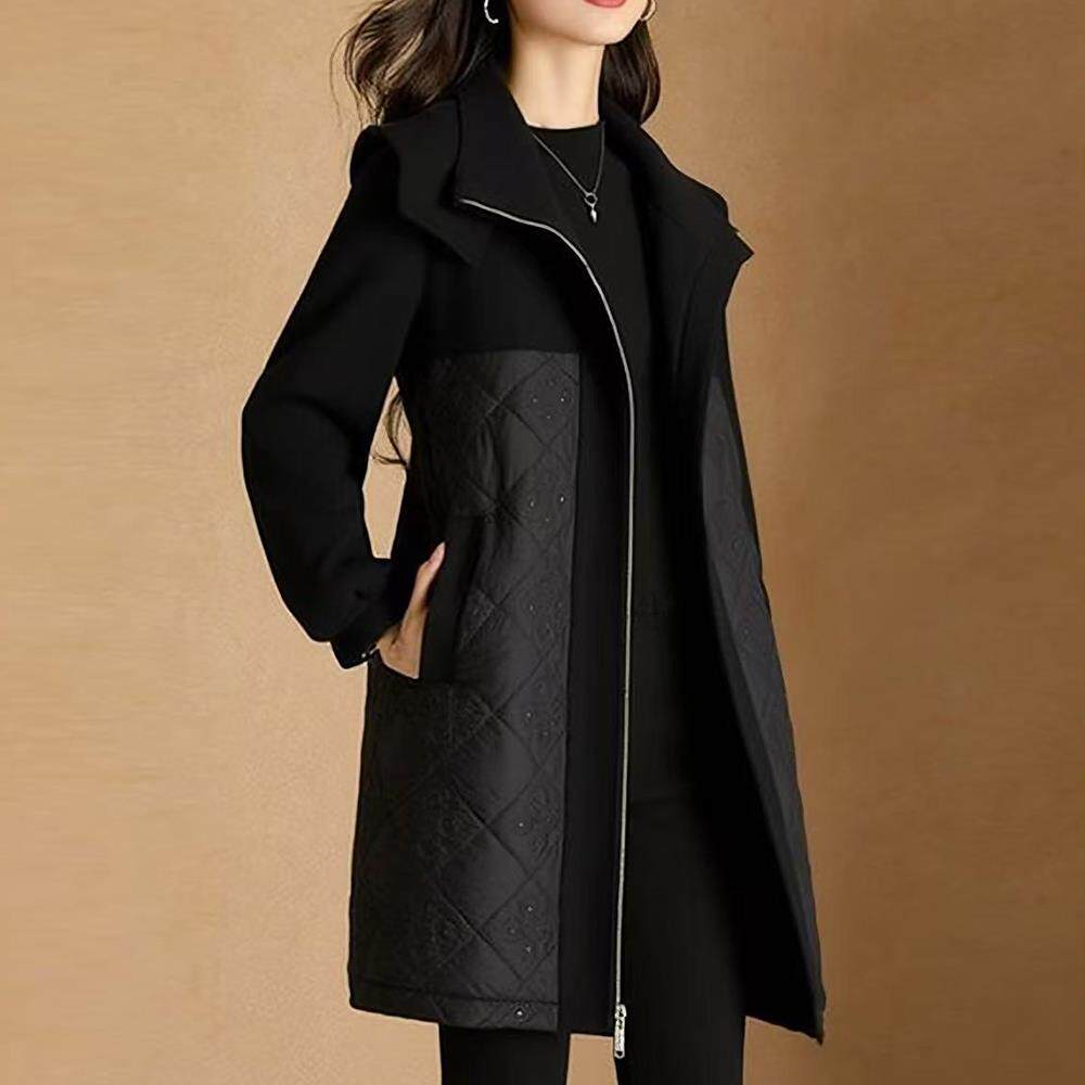 ROUMIKL妈妈气质时尚不臃肿蓄热服外套女冬季厚实保暖大码中长款