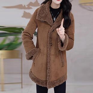 ROUMIKL加绒加厚皮毛一体高档气质外套女冬季厚实保暖大码时尚圈