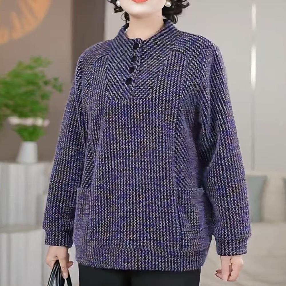 ROUMIKL阔太太厚实保暖雪尔绒衫卫衣女冬季外穿打底胖妈妈时尚中