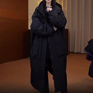 ROUMIKL高级感休闲长款夹风衣外套女冬季厚实保暖胖妹妹欧版服袄