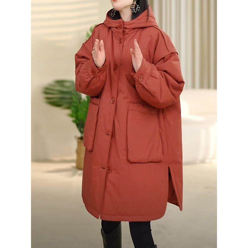 ROUMIKL高级感休闲百搭中长款服外套女冬季袄子加厚保暖时尚衣袄