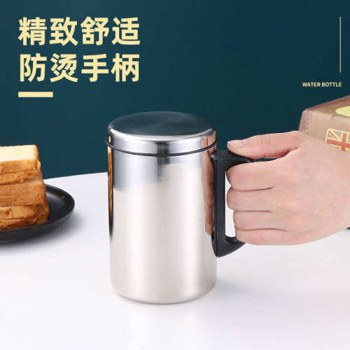 不锈钢长效保温杯带盖带柄通用
