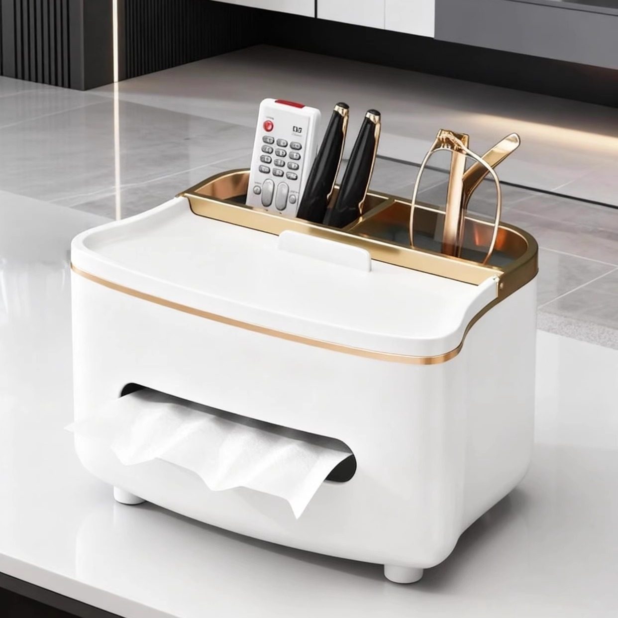纸巾盒多功能杂物收纳客厅纸抽盒