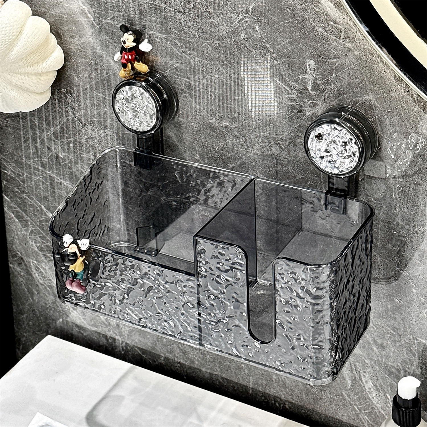 浴室洗脸巾收纳盒吸盘壁挂式免打孔高级感纸巾盒废弃擦脸巾置物架