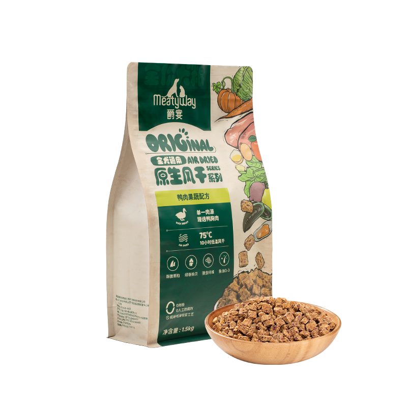 【直播推荐】Meatyway爵宴风干鸭肉中大小型犬全价狗粮