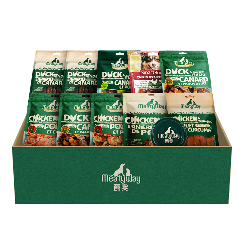 【直播推荐】Meatyway爵宴鸡鸭肉干果蔬训练奖励狗零食礼盒
