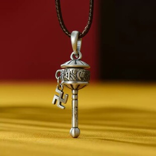 镀925银吊坠复古工艺女款手串背云挂件万字符小众款项链坠
