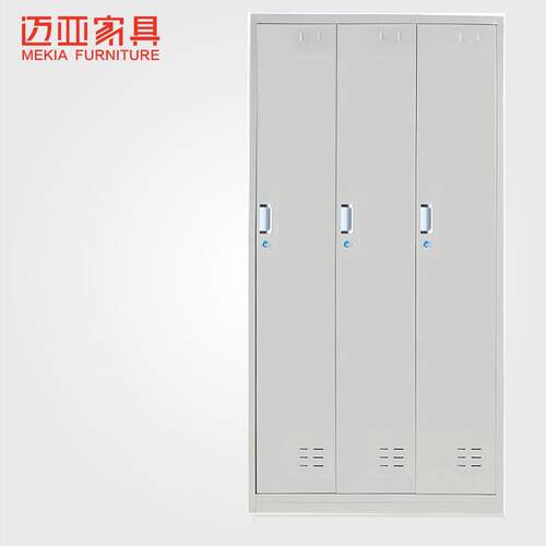 办公柜子物三门更衣柜铁皮柜工柜衣柜存MK-TPG-S带锁储柜钢员制宿