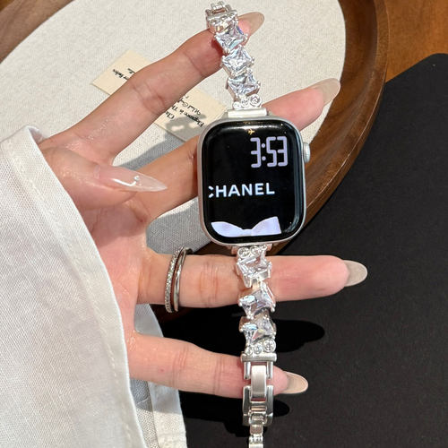 小众精致方钻铜金属iWatch表带