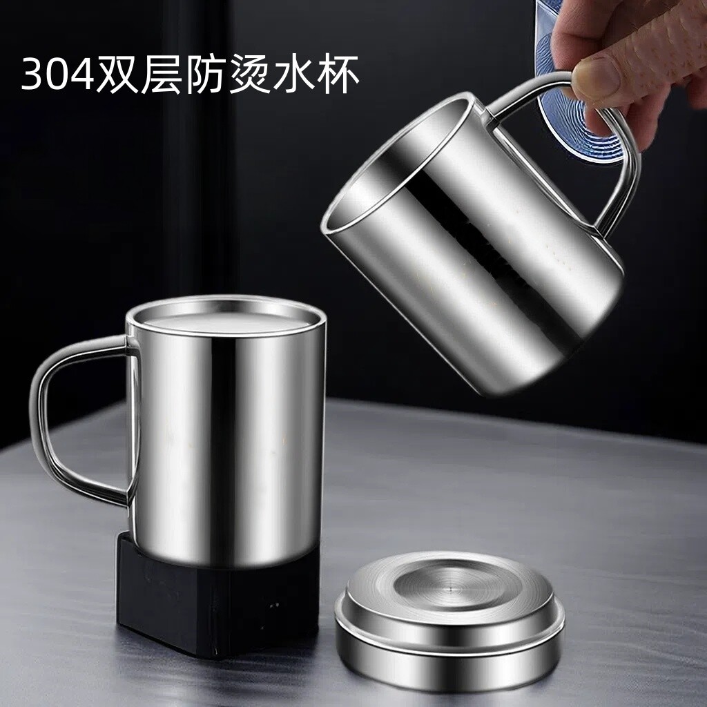 幼儿园儿童双层口杯加厚不锈钢