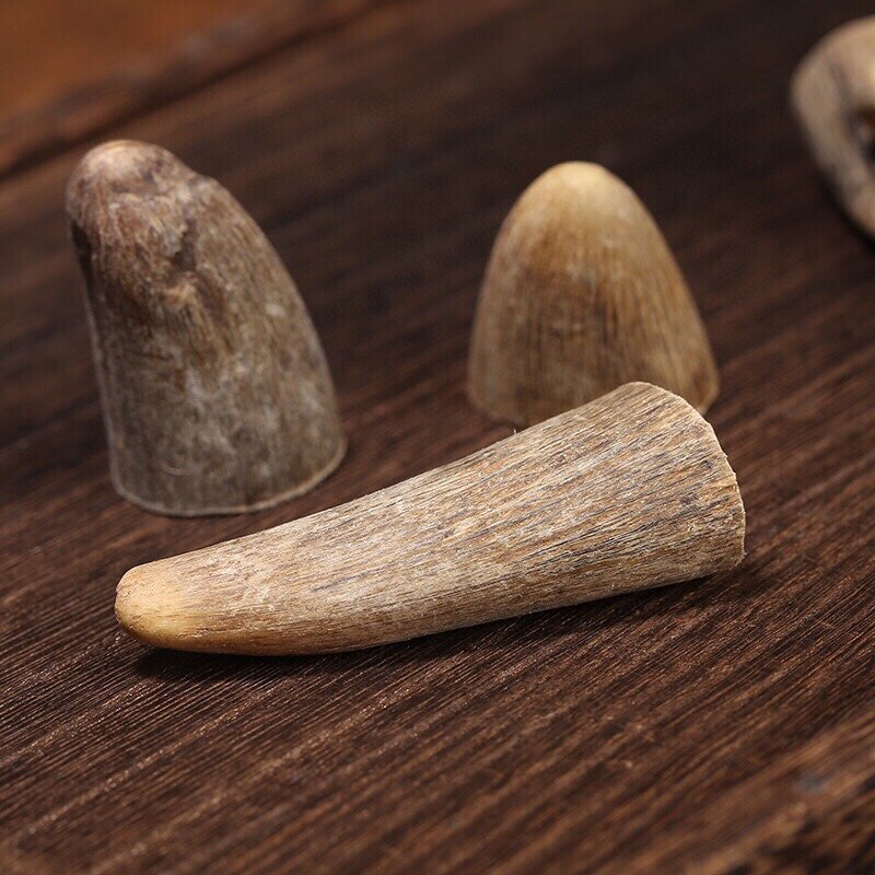 天然披毛犀碎料角尖实心泡酒高端鱼子纹竹丝纹文玩送礼佳品珍贵