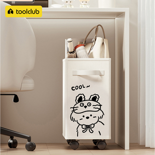 办公桌收纳可移动工位收纳筐文件整理架带轮推车办公室桌下置物架