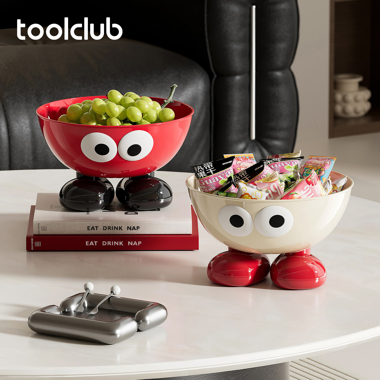 水果盘客厅茶几家用新家乔迁收纳篮干果零食摆放高颜值卡通趣味Y