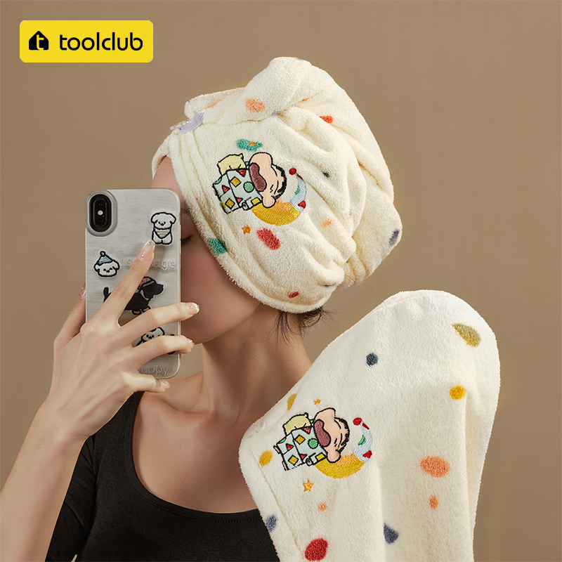 【正品蜡笔小新】吸水速干干发帽