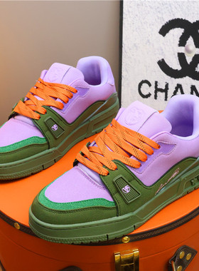 欧美站轻奢男鞋2026新款休闲风拼色板鞋女耐磨运动鞋时尚百搭潮鞋