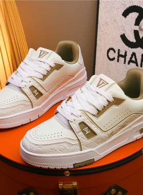 潮鞋男轻奢男鞋小白鞋低帮情侣印花增高休闲板鞋潮流ins情侣厚底