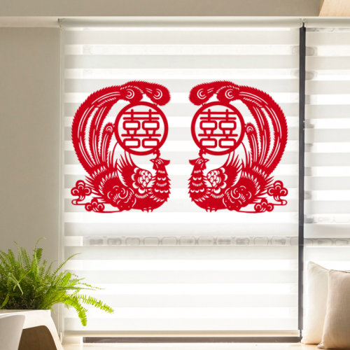 鸾凤和鸣双喜字贴结婚卧室装饰