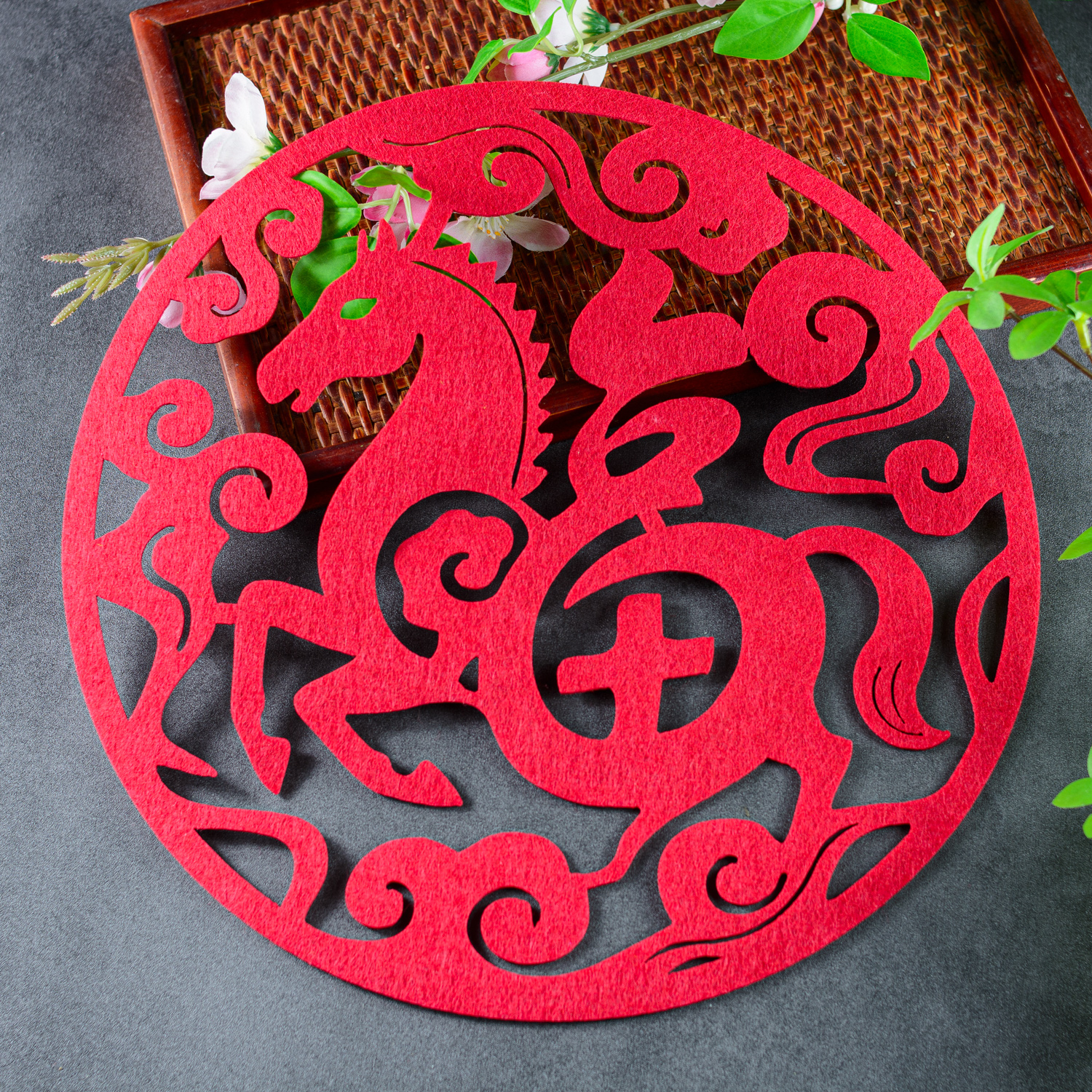 2026马年福字门贴春节毛毡窗花