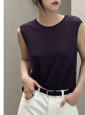 巧珀思｜轻薄柔软纯羊毛无侧缝后中缝弹力显瘦圆领针织背心18538