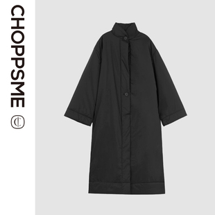 巧珀思｜20381轻便保暖新雪丽内夹棉立裁茧形廓形宽松长外套