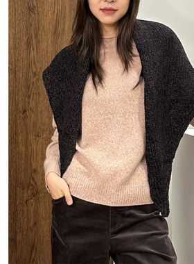 巧珀思｜20185柔软粗针纯羊毛花纱针织围巾三角巾披肩头巾领巾