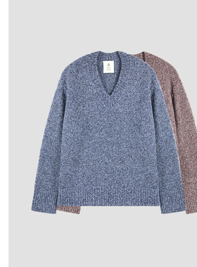 巧珀思｜JCLP16731匠心加厚羊绒系列定制3针花纱V领针织套头衫