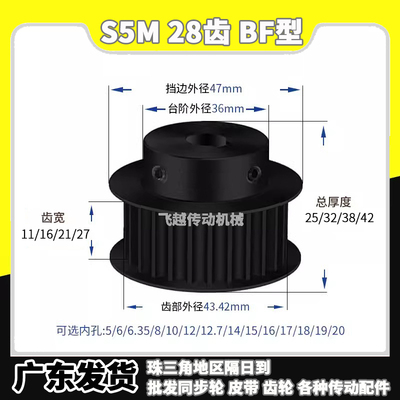 HTPT/EBJ/TSA S5M28齿槽宽11/16/21/27 BF型发黑45#钢内孔5-20mm