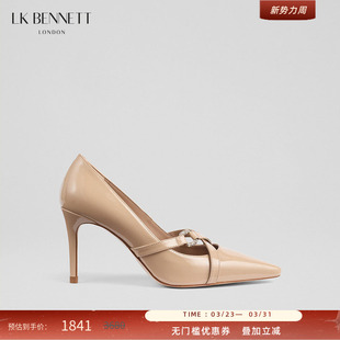8.5cm细跟镶钻牛皮轻奢贵气 2025年秋季 BENNETT裸色尖头高跟鞋