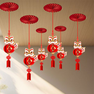 2026新年春节店铺开业活动室内场景装饰布置天花板吊饰挂件氛围