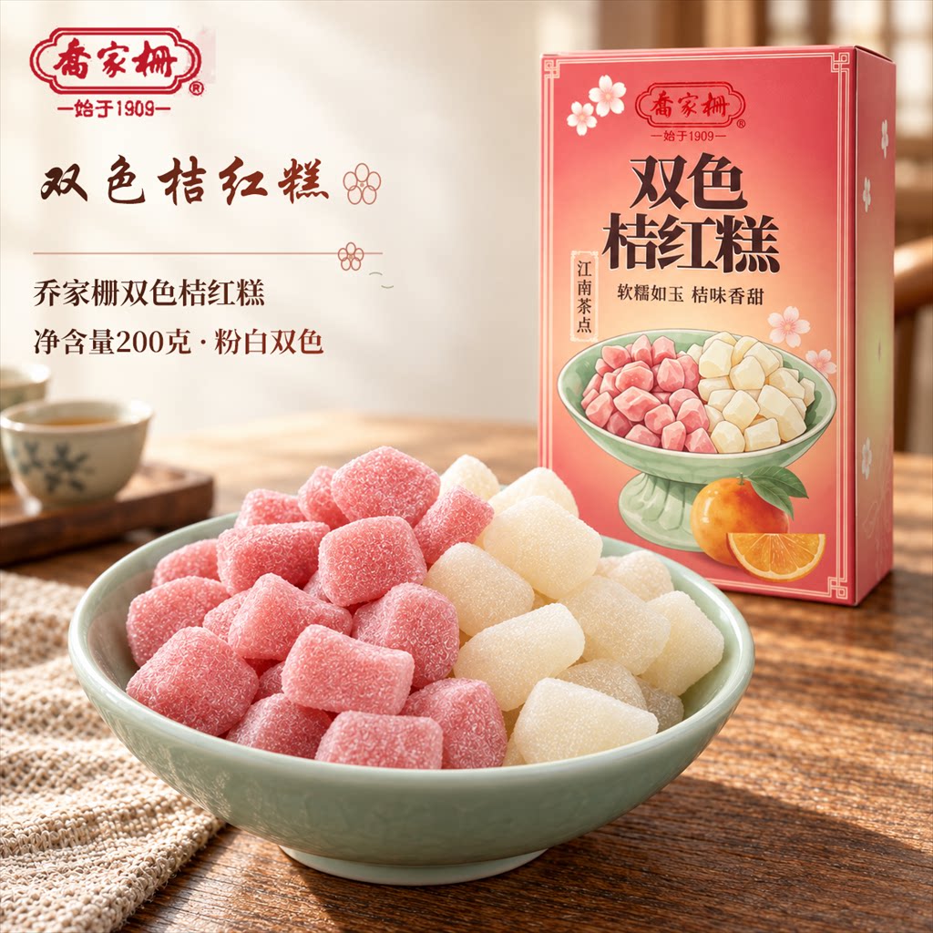 乔家栅传统桔红糕糕点休闲零食小吃上海特产美食好吃的下午茶点心